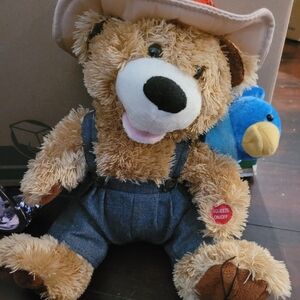 Chantilly Lane Singing Bear Blue Bird Animated